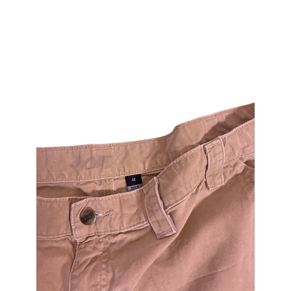 Carhartt Cargo Shorts Men 48W Beige Utility Workwear Heavy Duty Carpenter Shorts - Picture 3 of 6